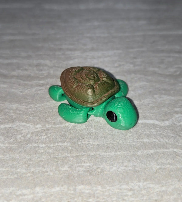 Turtle 3D printed articulated flexi toy by Cosmic 3D Creations