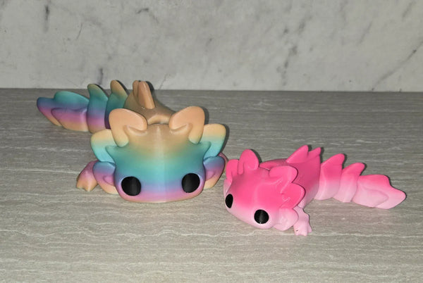 Axolotl w/Legs 3D printed articulated flexi toy by Cosmic 3D Creations