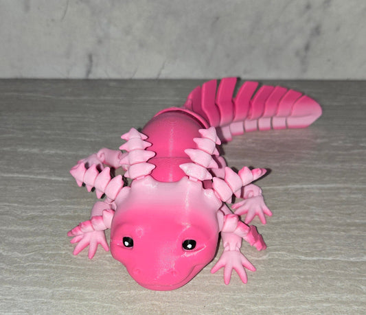 3d Printed Smiling Axolotl | Articulating Figurine | Flexi Animal