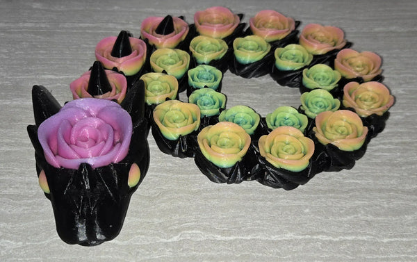 Rose Snake 3D printed articulated flexi toy by Cosmic 3D Creations