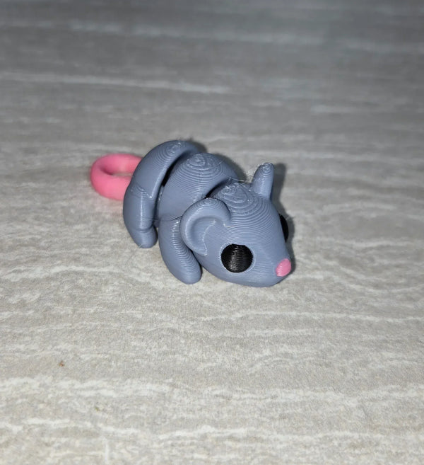 Mouse 3D printed articulated flexi toy by Cosmic 3D Creations