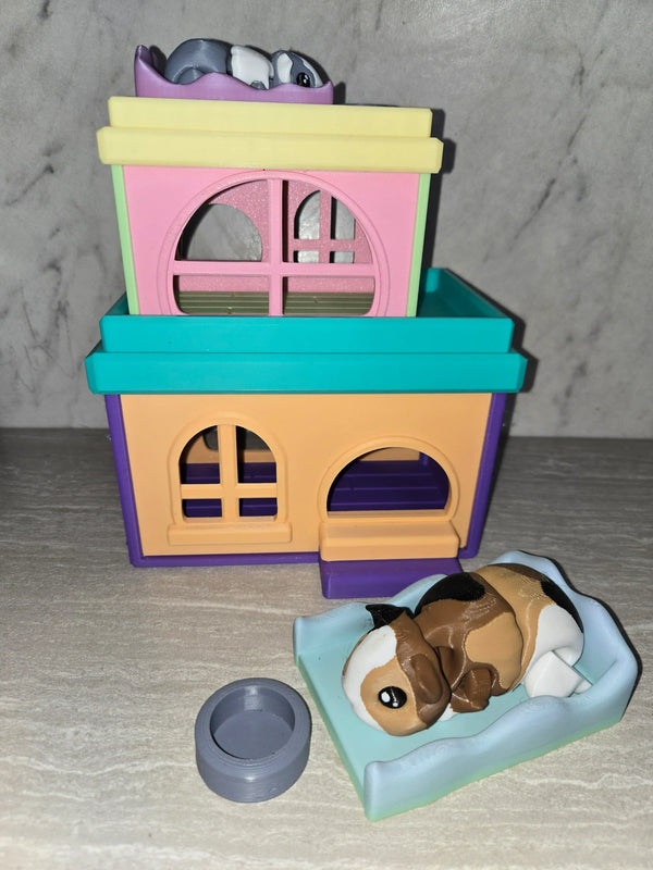 Guinea Pig w/House 3D printed articulated flexi toy by Cosmic 3D Creations