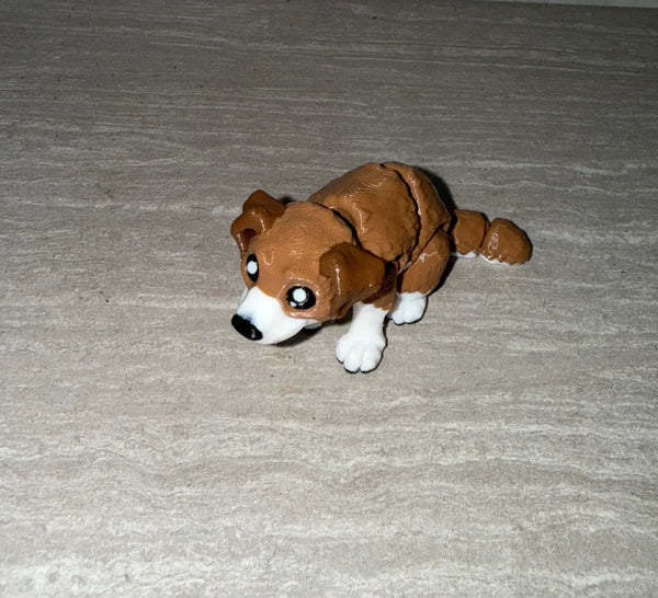 Dog 3D printed articulated flexi toy by Cosmic 3D Creations
