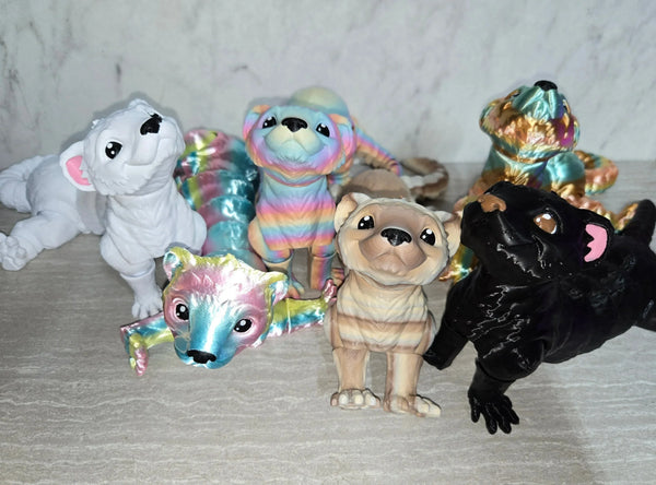Ferret 3D printed articulated flexi toy by Cosmic 3D Creations