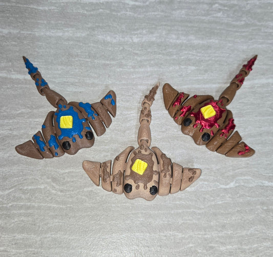 3d Printed Flappy Jack Manta Ray | Articulating Figurine | Flexi Animal