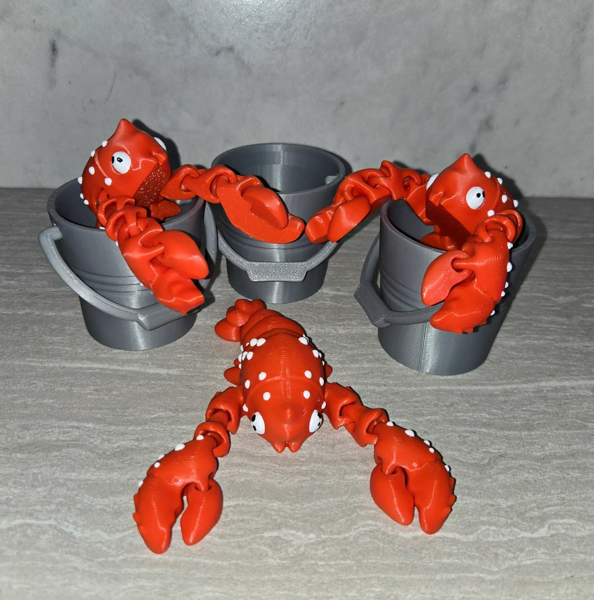 Lobster 3D printed articulated flexi toy by Cosmic 3D Creations