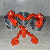 Lobster 3D printed articulated flexi toy by Cosmic 3D Creations