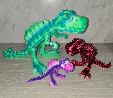 3d Printed Skeleton T-Rex | Articulating Figurine | Flexi Animal - Cosmic 3d Creations