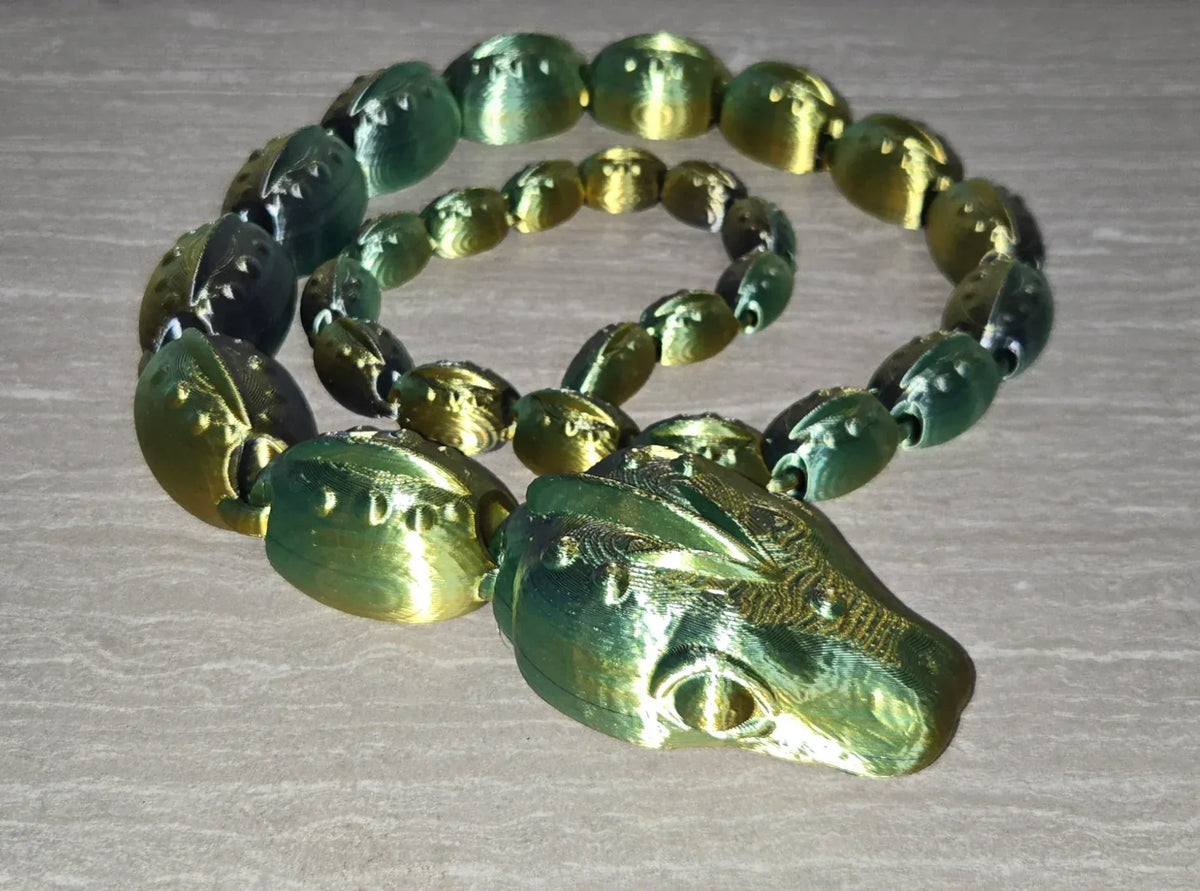 CinderSnake 3D printed flexi toy - view 2