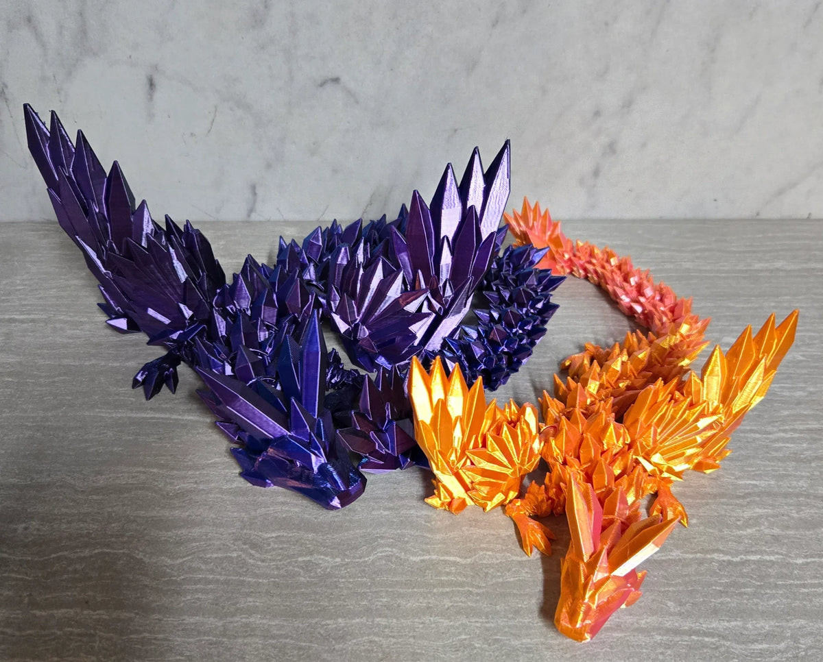 Winged Crystal Dragon 3D printed flexi toy - view 5