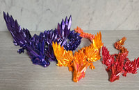 3d Printed Winged Crystal Dragon | Articulating Figurine | Flexi Animal