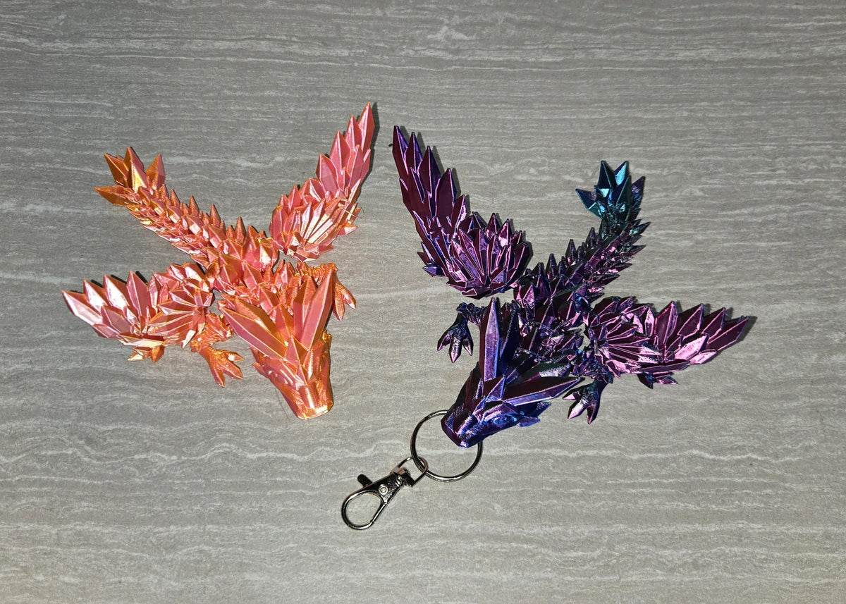 Winged Crystal Tadling 3D printed flexi toy - view 2
