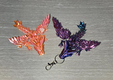 3d Printed Winged Crystal Tadling | Articulating Figurine | Flexi Animal