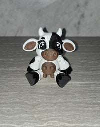 3d Printed Flat Back Cow | Articulating Figurine | Flexi Animal