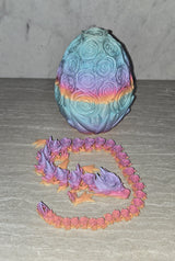 Rose Dragon 3D printed flexi dragon egg - view 3