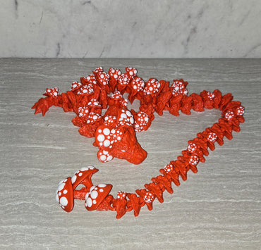 3d Printed Mushroom Dragon | Articulating Figurine | Flexi Animal