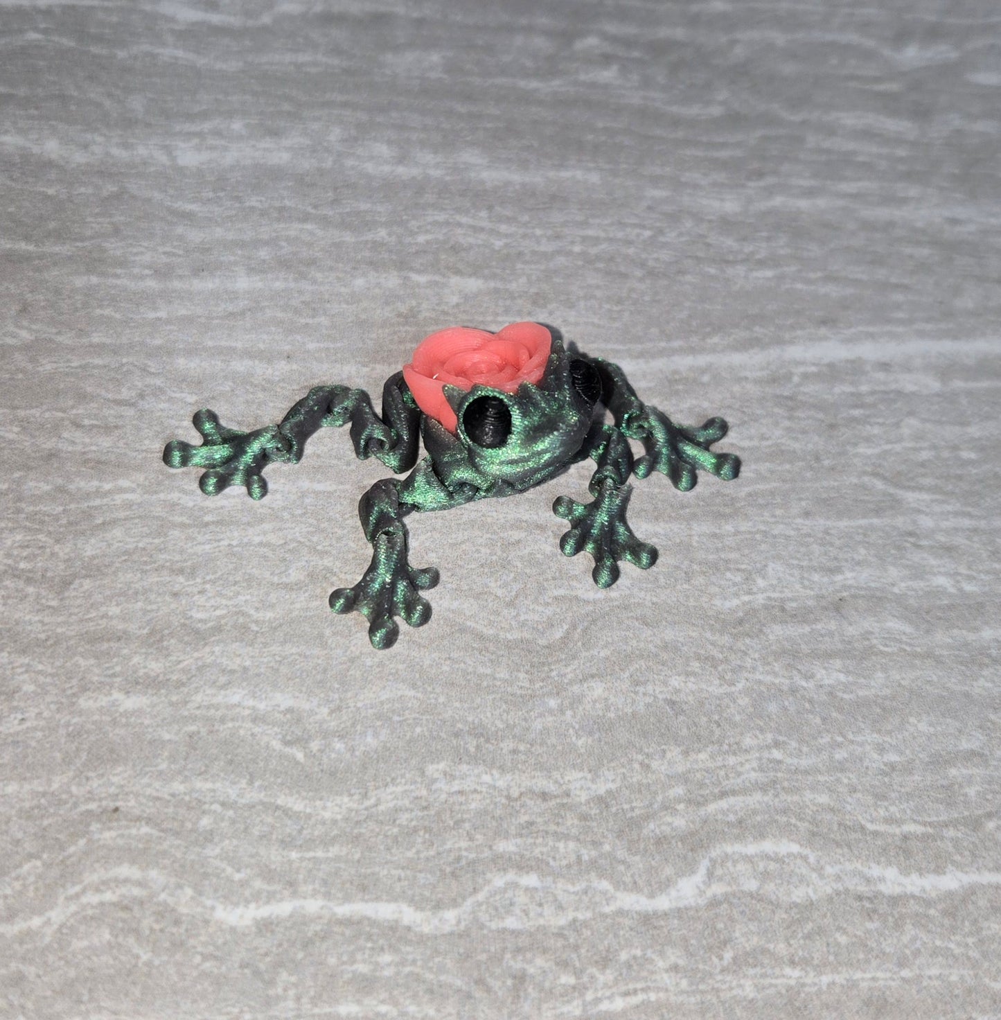 3d Printed Rose Frog | Articulating Figurine | Flexi Animal