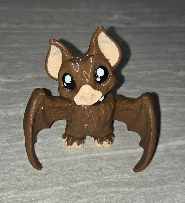 Mini Bat 3D printed articulated flexi toy by Cosmic 3D Creations