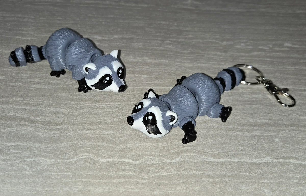 Mini Raccoon 3D printed flexi toy - view 2