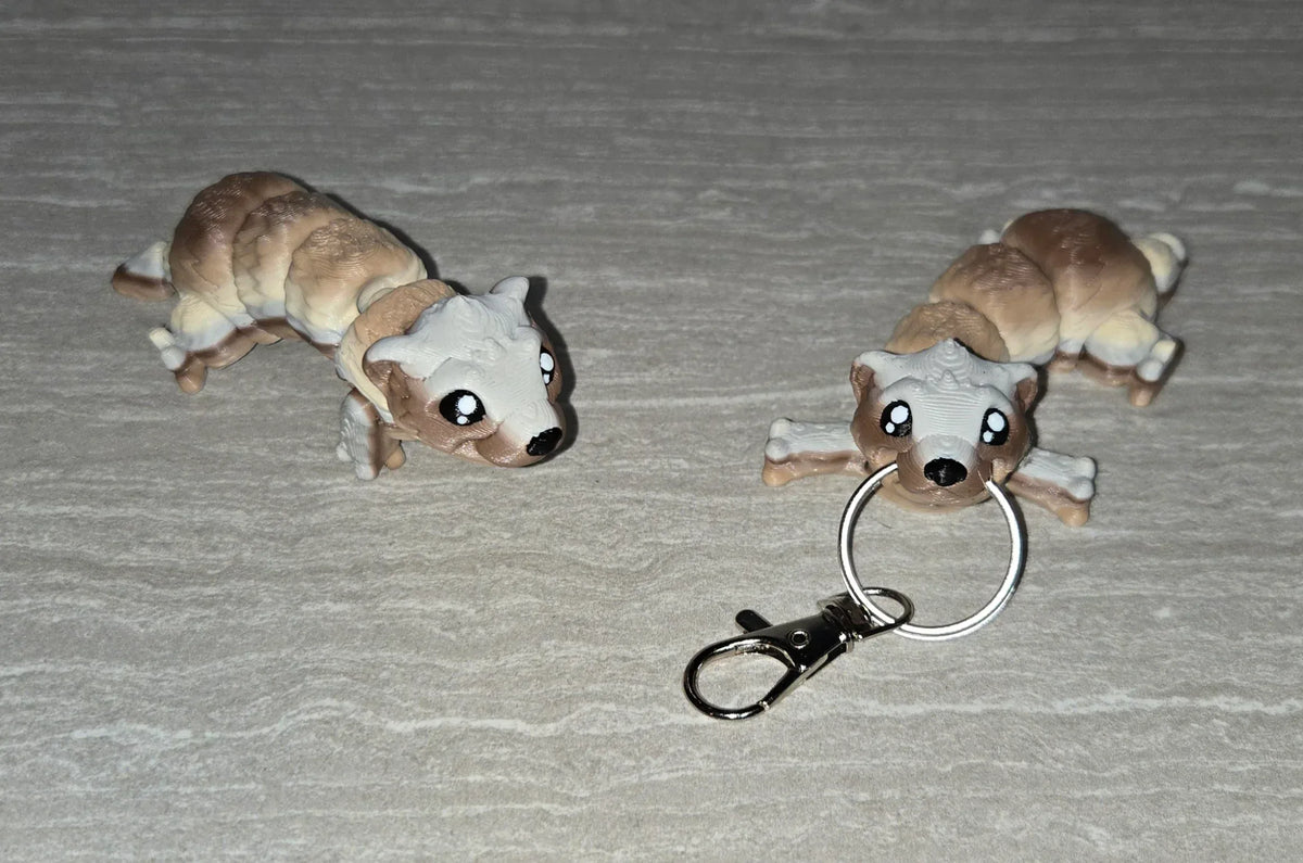Mini Ferret 3D printed flexi toy - view 2