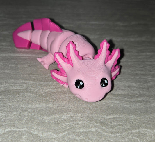 3d Printed Mini Axolotl | Articulating Figurine | Flexi