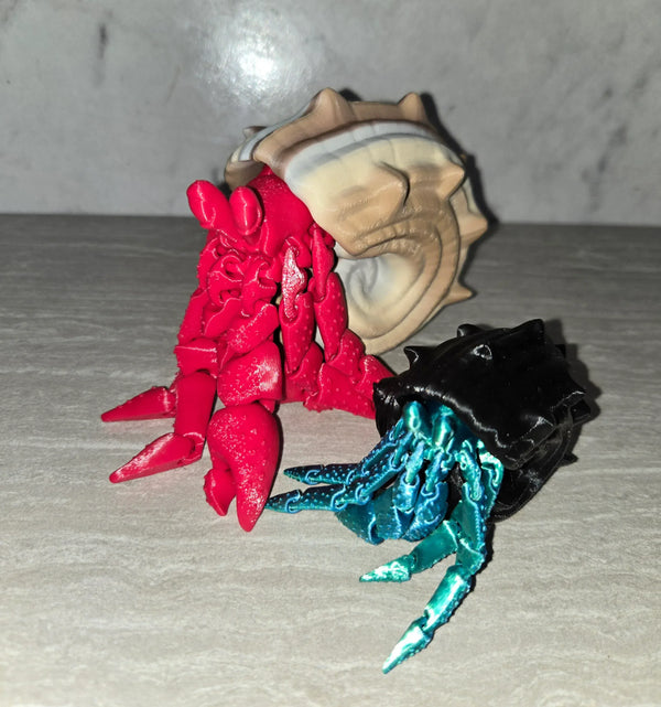 Hermit Crabs 3D printed articulated flexi toy by Cosmic 3D Creations