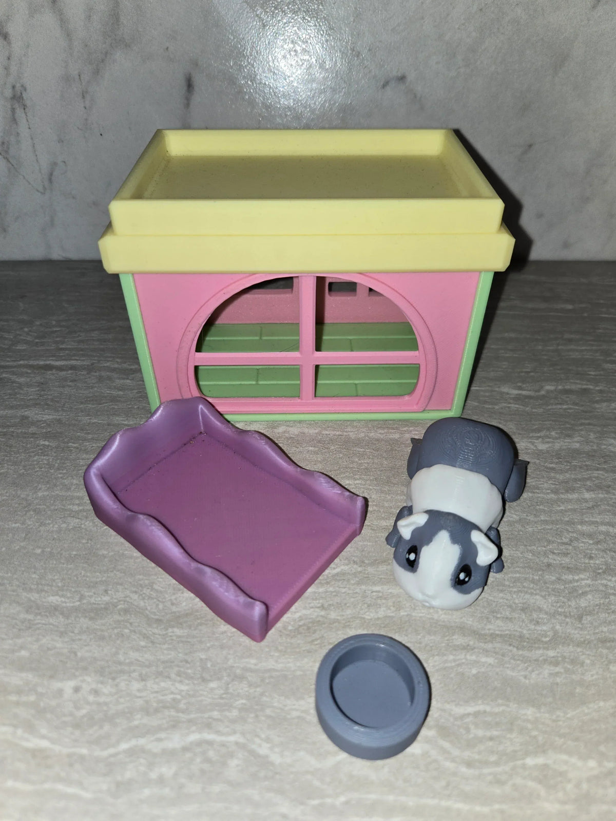 Guinea Pig w/House 3D printed flexi toy - view 3