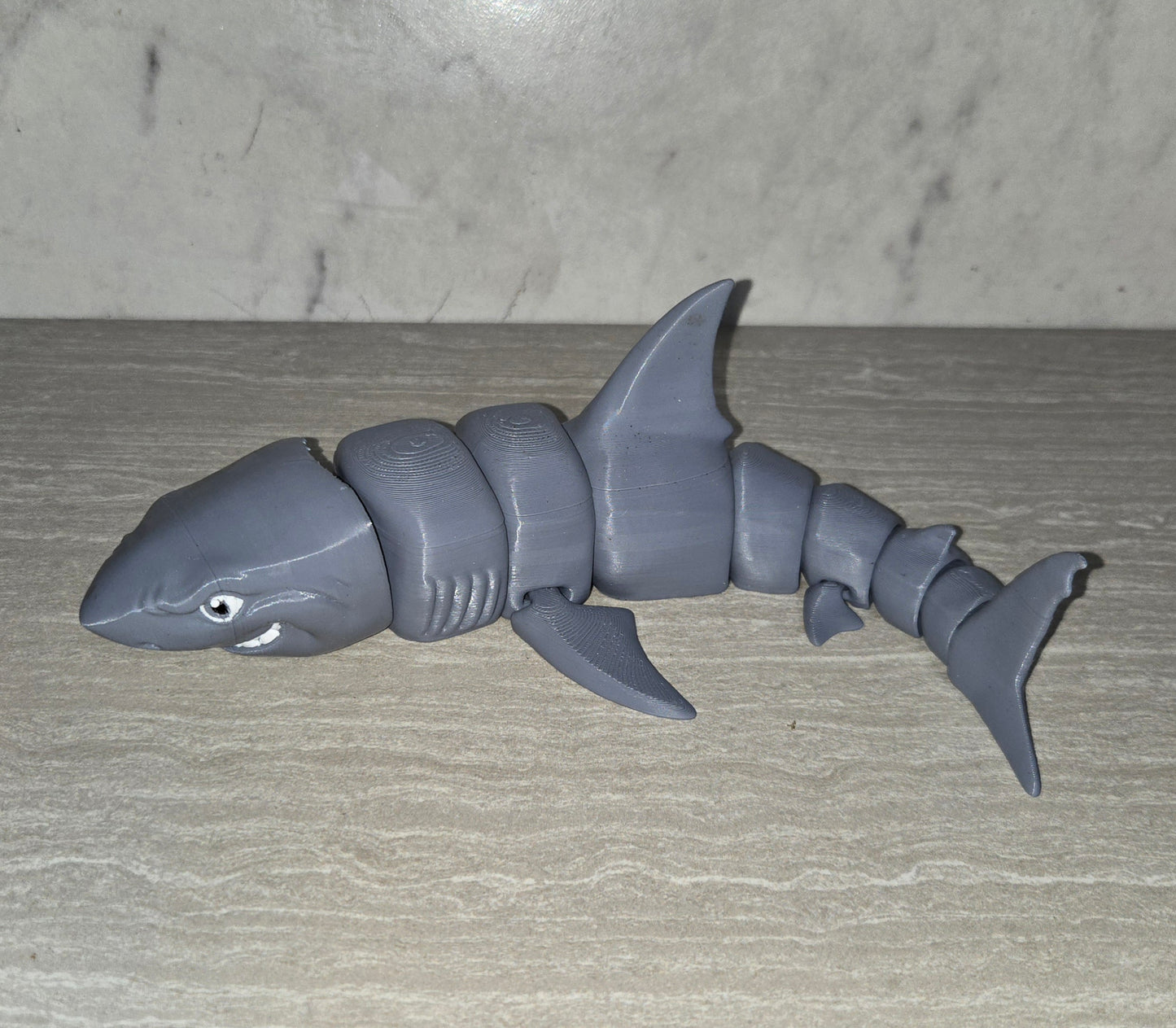 3d Printed Great White Shark | Articulating Figurine | Flexi Animal