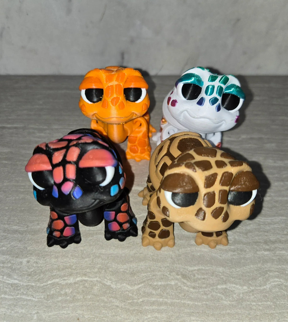 Happy Turtle 3D printed articulated flexi toy by Cosmic 3D Creations