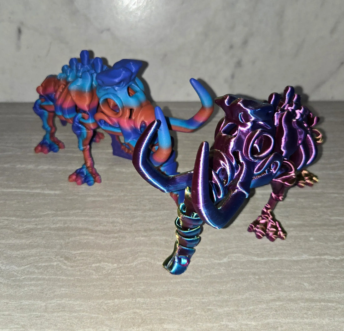 3d Printed Skeleton Mammoth | Articulating Figurine | Flexi Animal - Cosmic 3d Creations