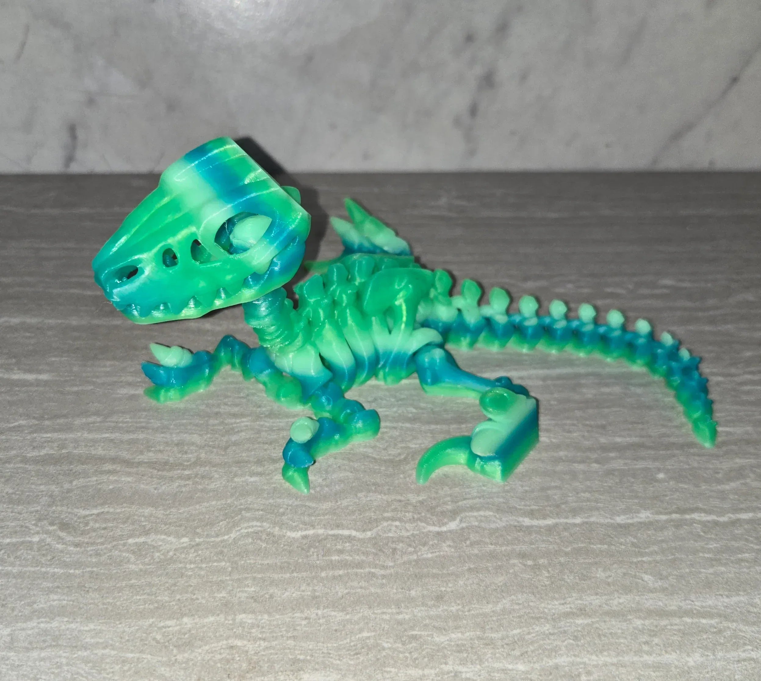3d Printed Skeleton Raptor | Articulating Figurine | Flexi Animal - Cosmic 3d Creations