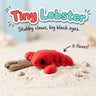 Tiny Lobster 3D printed articulated flexi toy by Cosmic 3D Creations, on sand with driftwood and shells