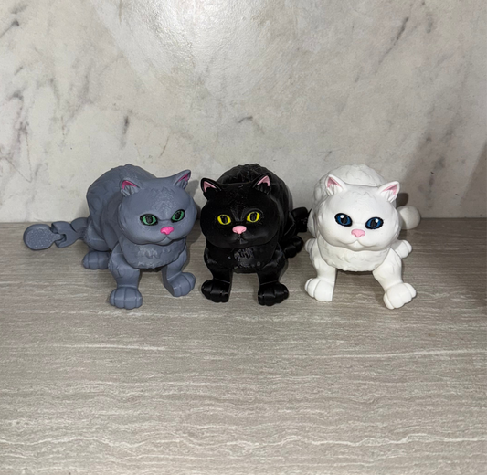 3d Printed Chubby Cat | Articulating Figurine | Flexi Animal