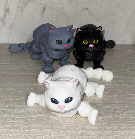 3d Printed Chubby Cat | Articulating Figurine | Flexi Animal