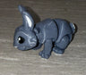 Grey Bunny 3D printed articulated flexi toy by Cosmic 3D Creations