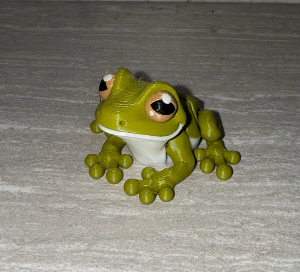 Tree Frog 3D printed articulated flexi toy by Cosmic 3D Creations
