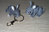 Grey Bunny 3D printed flexi toy - view 2