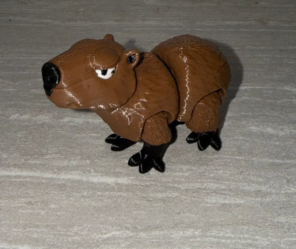 Capybara 3D printed articulated flexi toy by Cosmic 3D Creations