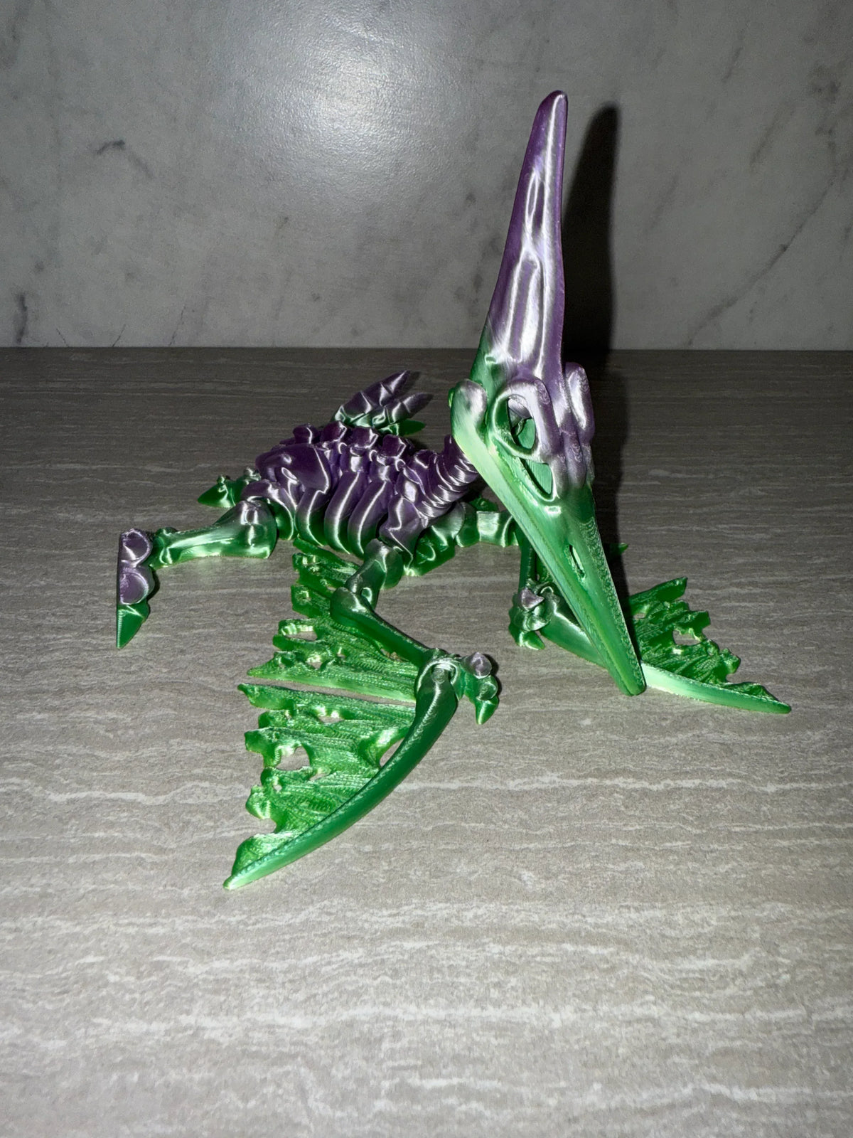 Skeleton Pteranodon 3D printed flexi toy - view 2