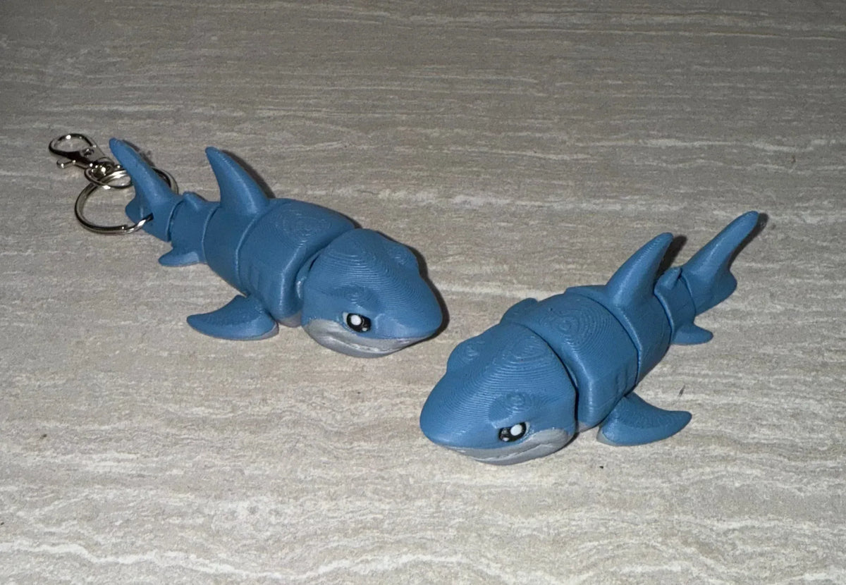 Shark 3D printed flexi toy - view 2