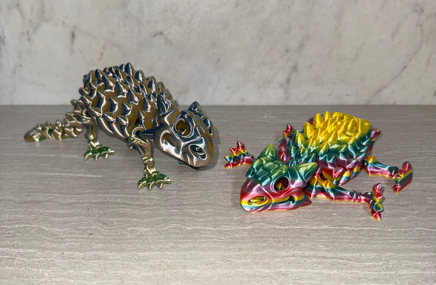 3d Printed Skeleton Ankylosaurus | Articulating Figurine | Flexi Animal