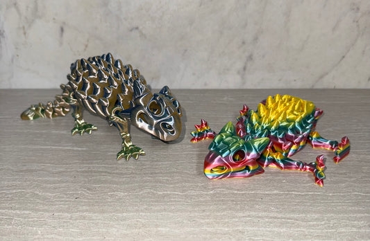 3d Printed Skeleton Ankylosaurus | Articulating Figurine | Flexi Animal