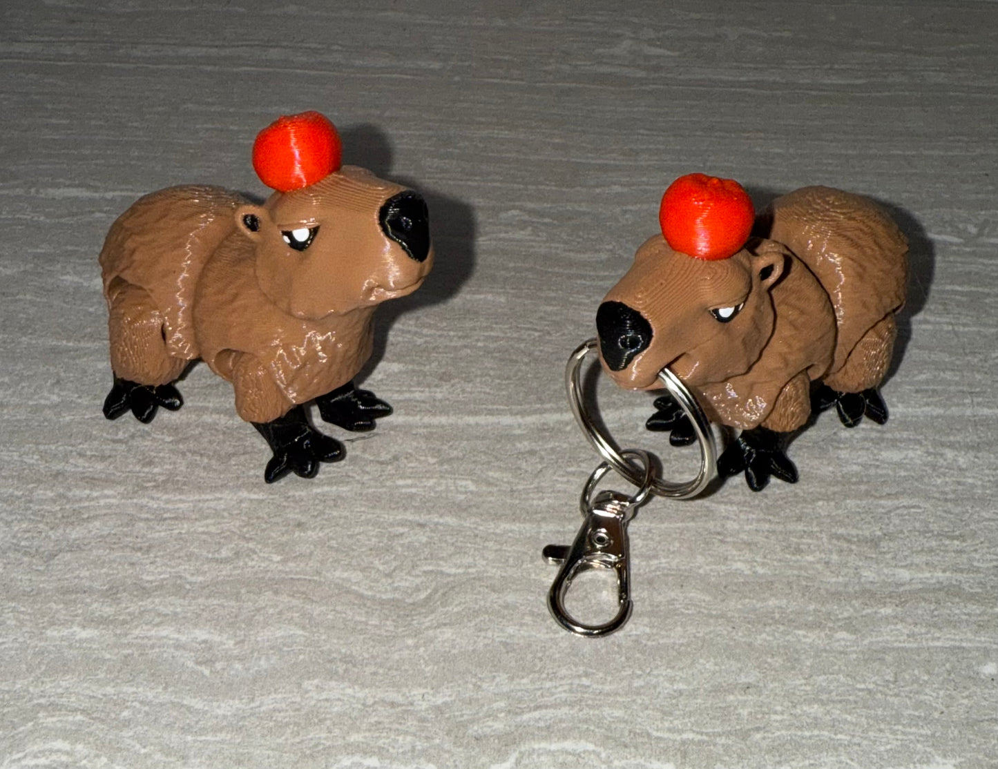 3d Printed Capybara With Apple | Articulating Figurine | Flexi