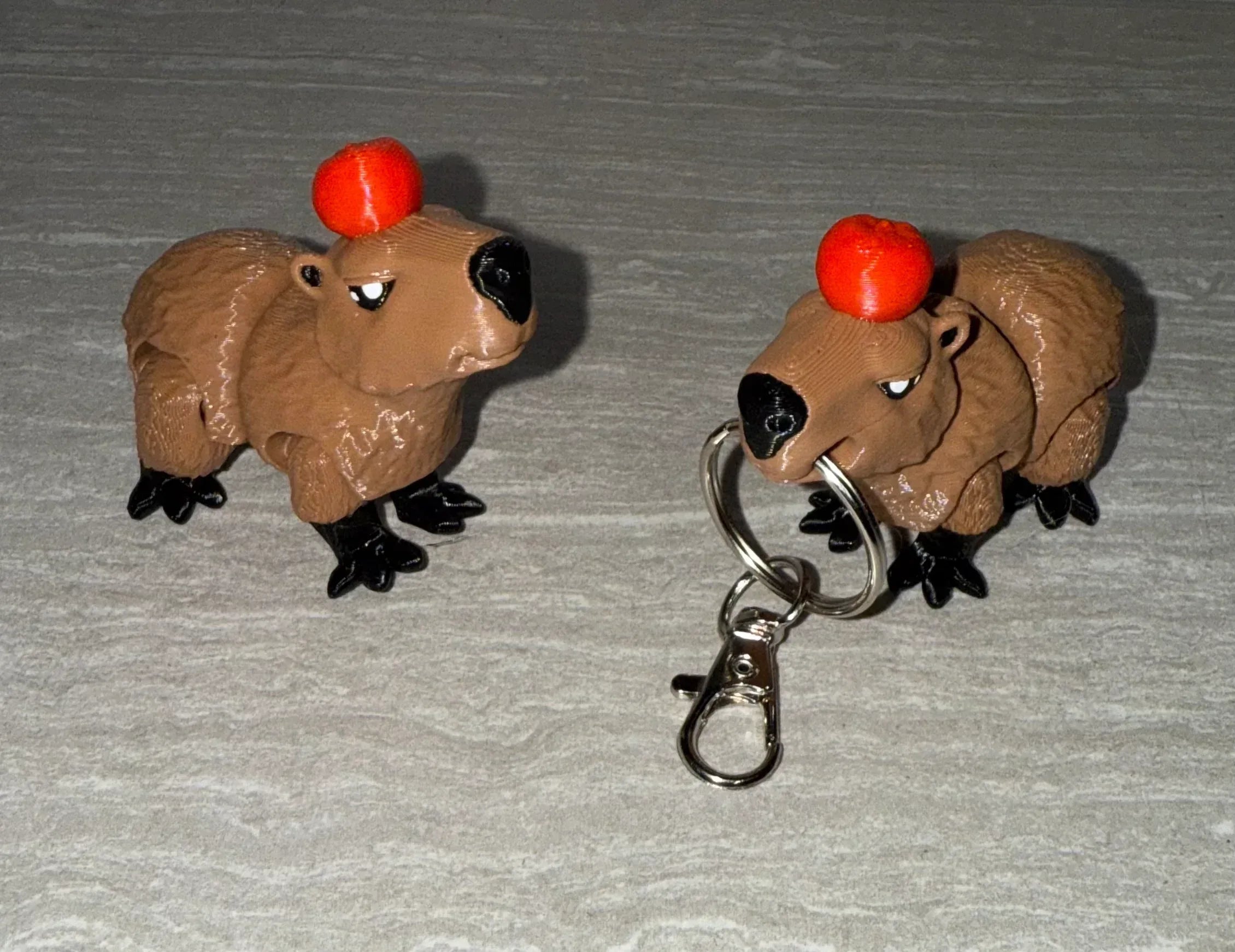 3d Printed Capybara With Apple | Articulating Figurine | Flexi - Cosmic 3d Creations
