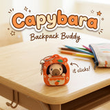 Capybara Backpack Buddy 3D printed clicker fidget keychain on a school desk