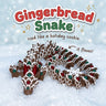 Gingerbread Snake 3D printed articulated flexi toy by Cosmic 3D Creations, on a frosty white surface