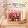 Guinea Pig Playset 3D printed pink cage with a wheel, bed, bowl and three guinea pigs