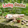 Licky Gecko 3D printed articulated flexi toy by Cosmic 3D Creations, on a mossy stone with plants