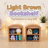 Light Brown Bookshelf 3D printed clicker fidget toy in Crystal and Clock styles, by fairy lights